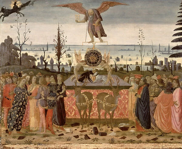 Triumph of Time, inspired by Triumphs by Petrarch (1304-74) (oil on panel)