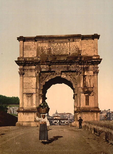 The Triumphal Arch of Titus, Rome, c. 1890-1900 (photomechanical print)