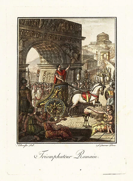 Triumphator receiving a triumph in ancient Rome, 1796 (engraving)
