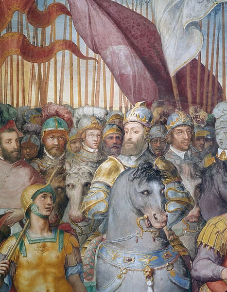 Detail of Troops of Cardinal Alessandro Farnese and of Charles V leaving for war against