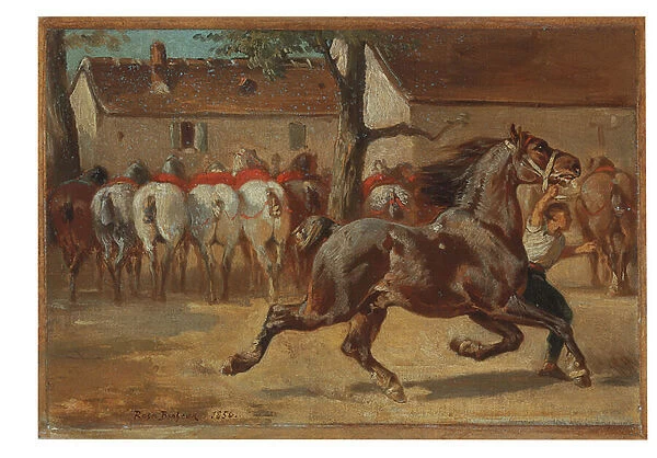 Trotting a horse, 1856 (oil on canvas)