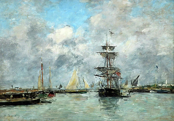 Trouville Harbour (oil on canvas)