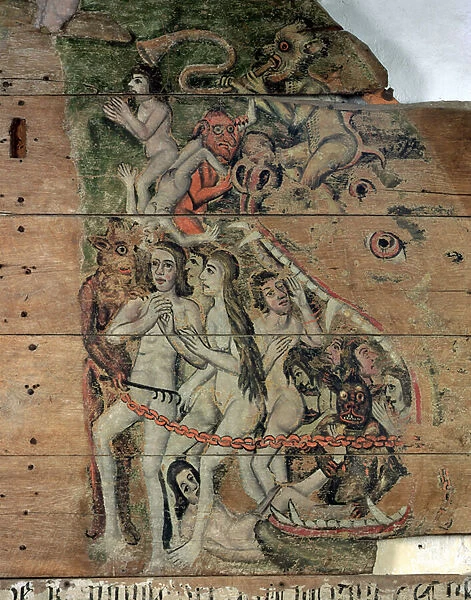 The Last Trump, from the Wenhaston Doom, c. 1500-20 (painted wood)