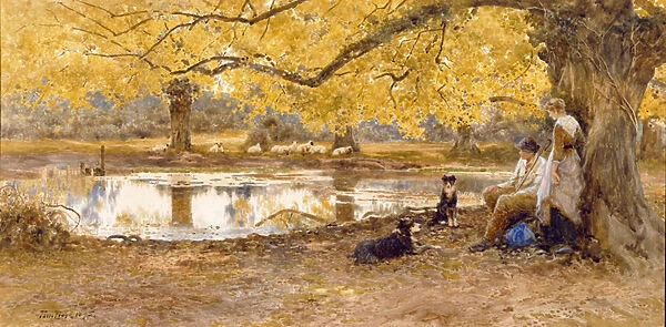 The Trysting Place, 1895 (w  /  c and bodycolour)
