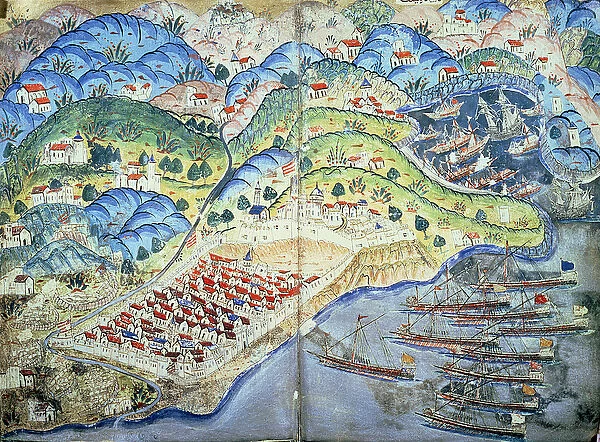 TSM H. 1608 View of Nice, from the Suleymanname (Life of Suleyman) 1545