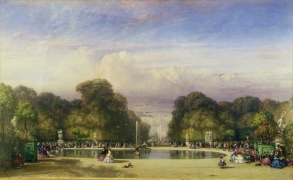 The Tuileries Gardens, with the Arc de Triomphe in the Distance, 1858 (w  /  c on paper)