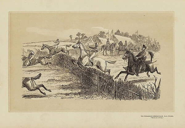 The Tumbletown Steeple-Chase, No 2, The Start (engraving)
