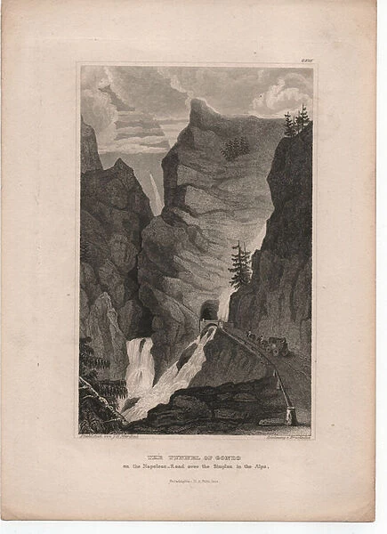 The Tunnel of Gondo, 1834 (engraving)