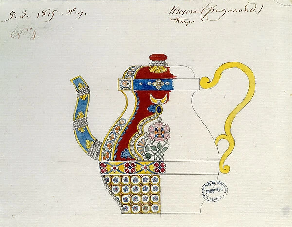 Turkish Theiere. Drawing by Alexandre Evariste Fragonard (1780-1850)