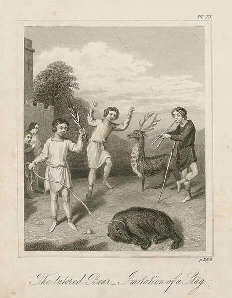 The tutored Bear, Imitation of a Stag (engraving)