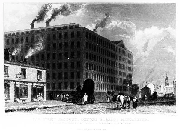 The Twist Factory, Oxford Street, Manchester, engraved by John McGahey, 1829 (engraving)