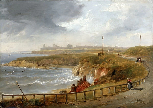 Tynemouth from Cullercoats (oil on board)