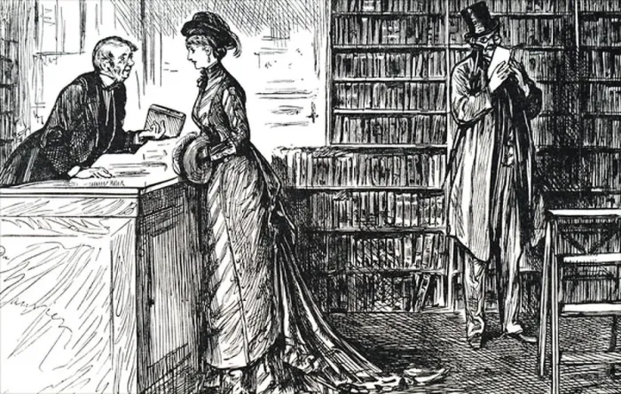 Framed Print : A typical circulating library