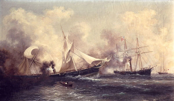 U. S. S. Kearsarge Sinking the Alabama, 19th June 1864 (oil on canvas)