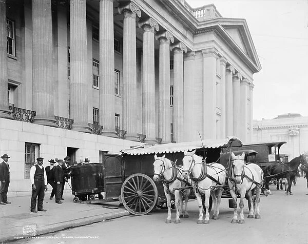 U. S. Treasury Currency Wagon, Washington, D. C. c. 1906 (b  /  w photo)
