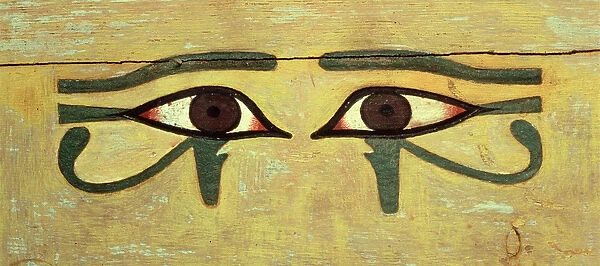 Udjat Eyes on a Coffin, Middle Kingdom (wood & paint)