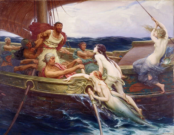 Ulysses and the Sirens, 1910 (oil on canvas)