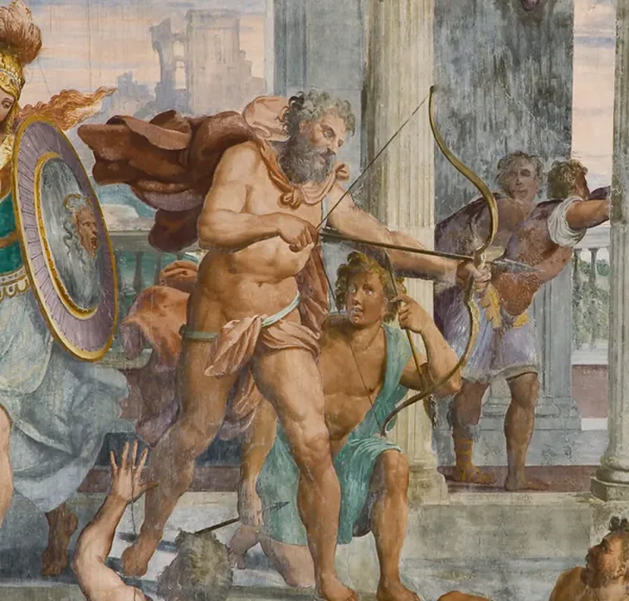 Framed Print : Ulysses stories: the slaughter of the Proci, detail, c. 1560 (fresco)