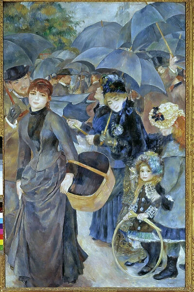 Umbrellas. JLJ4567840 Umbrellas by Renoir, Pierre Auguste 