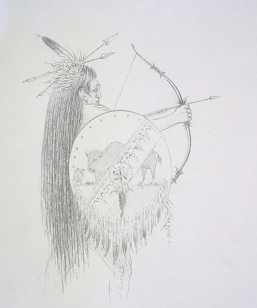 Un-ka-ka Ha-hon-she-kaw (The Long Finger Nails) 1852 (pencil on paper)