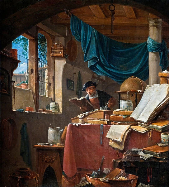'Un savant dans son bureau'(A scholar in his Study