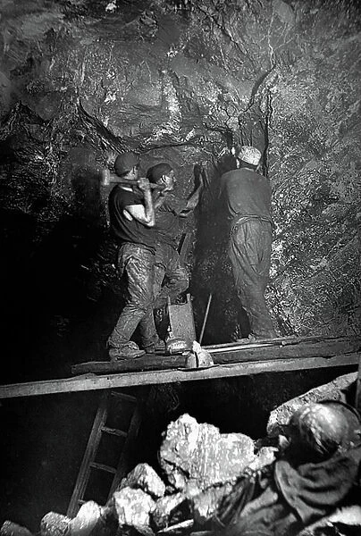 Underground Mining, Colcauth, Cornwall, 1893 (b / w photo)