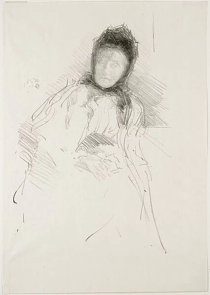 Unfinished Sketch of Lady Haden, 1895 (litho in black ink, with scraping
