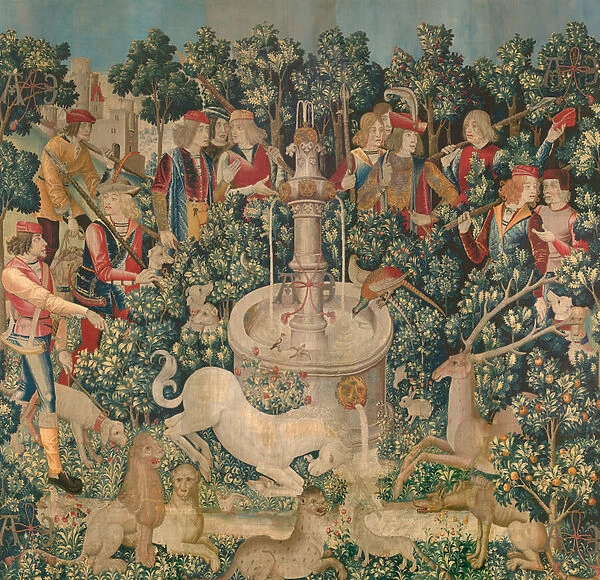 The Unicorn is Found, c. 1500 (wool warp with wool, silk, silver, and gilt wefts)