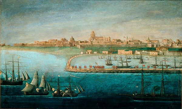 Unit of Italy: Expedition of the Thousand, the landing in Marsala, 19th century (painting)