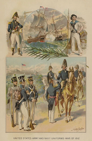 United States Army and Navy uniforms - War of 1812 (chromolitho)