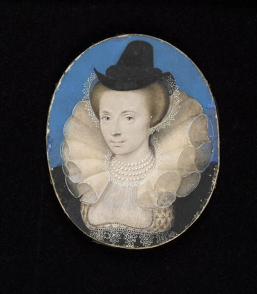Unknown lady, c. 1595-1600 (w  /  c on vellum laid on card)