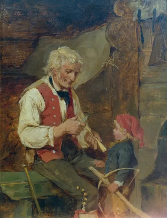 Framed Print : Untitled. 6375829 Untitled by Bergslien, Nils (1853-1928); Private Collection; Photo © O