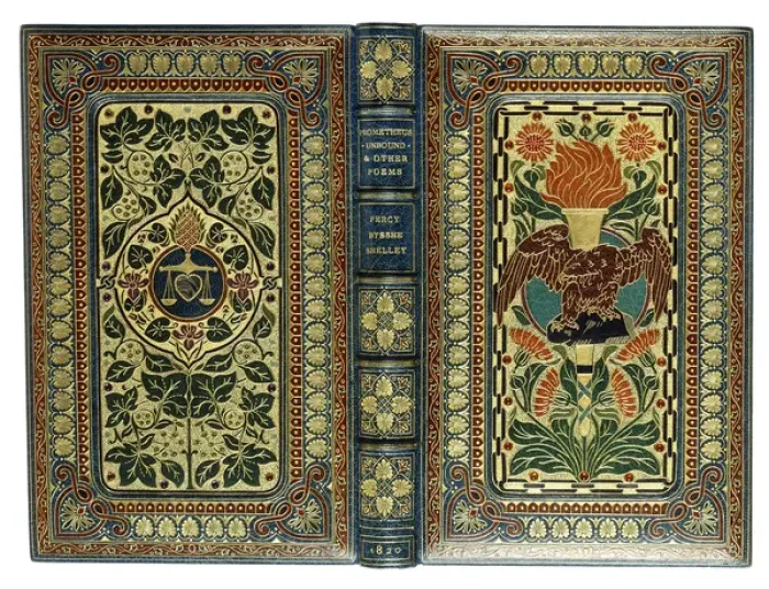 Framed Print : Upper and lower covers, with eagle, torch, heart, scales and floral designs