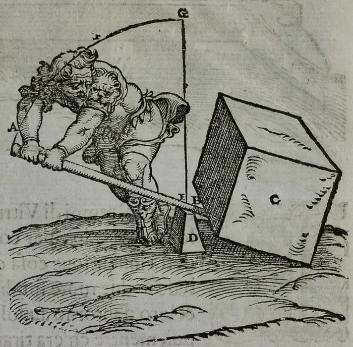 Framed Print : Using a lever (class 1) for lifting weights, engraving from I dieci libri d'architettura secondo i precetti di Vitruvio, by Giovanni Antonio Rusconi, published by Nicolini, 1660, Venice Framed Print : Using a lever (class 1) for lifting weights, engraving from I dieci libri d'architettura secondo i precetti di Vitruvio, by Giovanni Antonio Rusconi, published by Nicolini, 1660, Venice