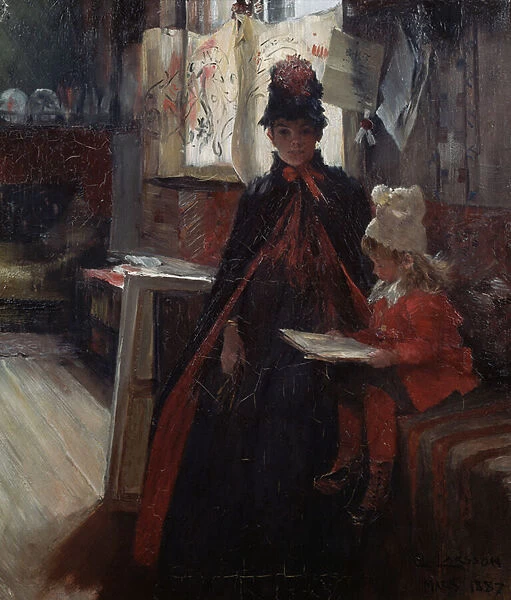 In Valand, inteiror with Karin and Suzanne, 1887