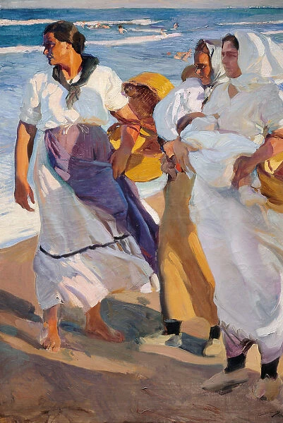 Valencian Fisherwomen, 1915 (oil on canvas)