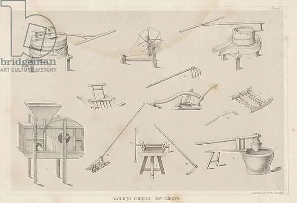 Various Chinese Implements, 1855 (litho)