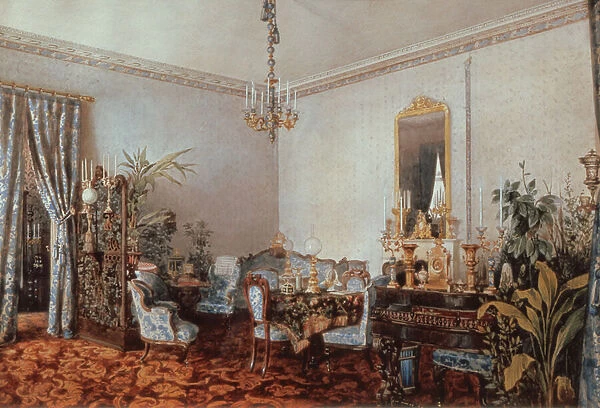 Varvara Obreskoffs Salon, 1848 (w  /  c on paper)