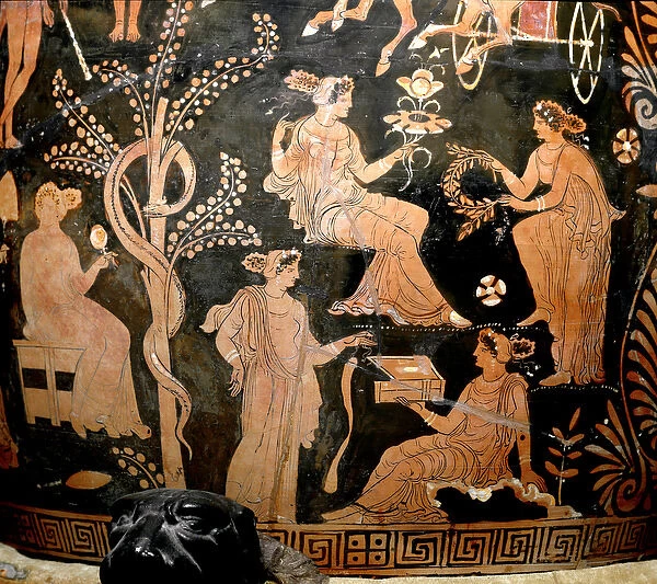 Vase of Archemoros decorated with the representation of the Hesperides Garden