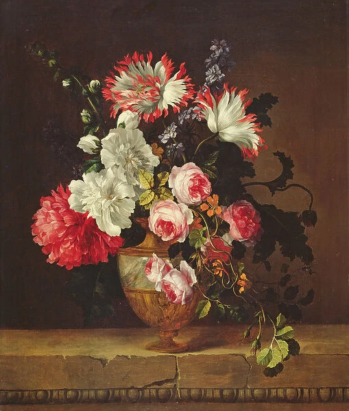 Vase of flowers (oil on canvas)