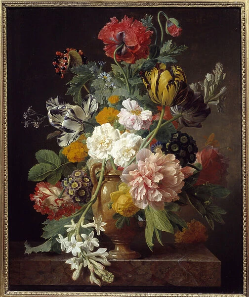 Vase of flowers with tuber cassee Painting by Jan Frans Van Dael (1764-1840) 1807 Dim