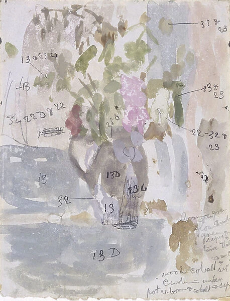 A vase of flowers (w / c on paper)
