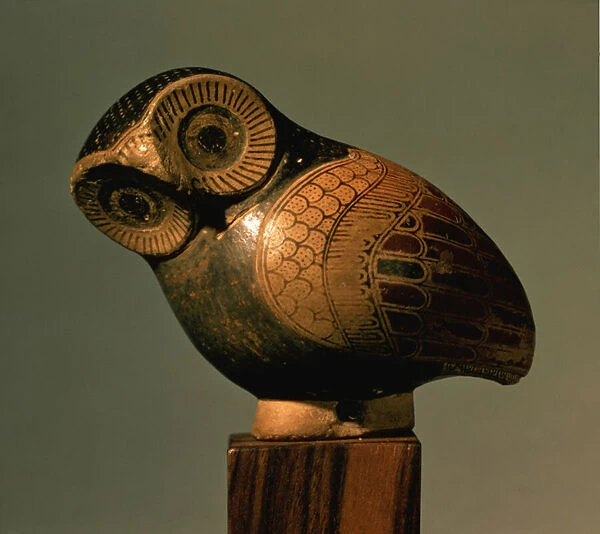 Vase in the form of an owl, Proto-Corinthian, c. 640 BC (ceramic)