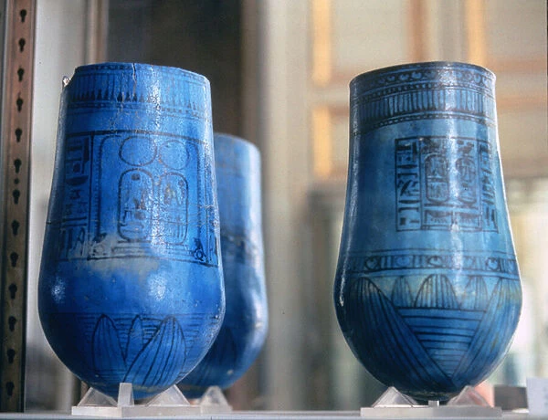 Vases of the Pharaoh Ramesses II (c. 1279-1213 BC) New Kingdom (faience)