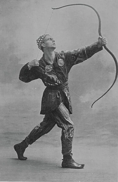 Vaslav Nijinsky in costume for Scheherazade, 1910 (b / w photo)