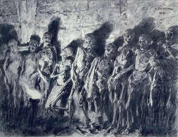 The Vault of Mummies, or Skeletons from St. Michaels Tower, Bordeaux, 1885 (charcoal on paper)