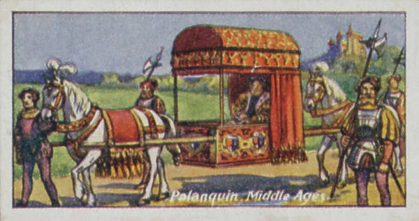Vehicles: Palanquin, Middle Ages (colour litho)