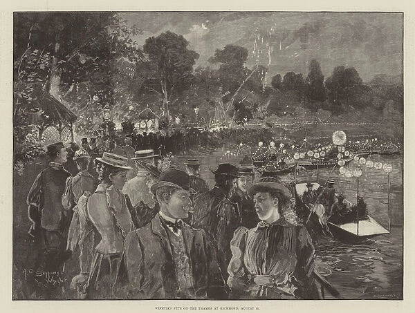 Venetian Fete on the Thames at Richmond, 15 August (engraving)