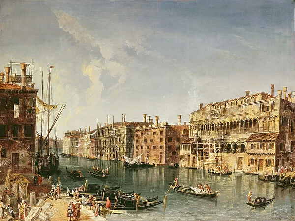Venice, Grand Canal and the Fondaco dei Turchi (oil on canvas)