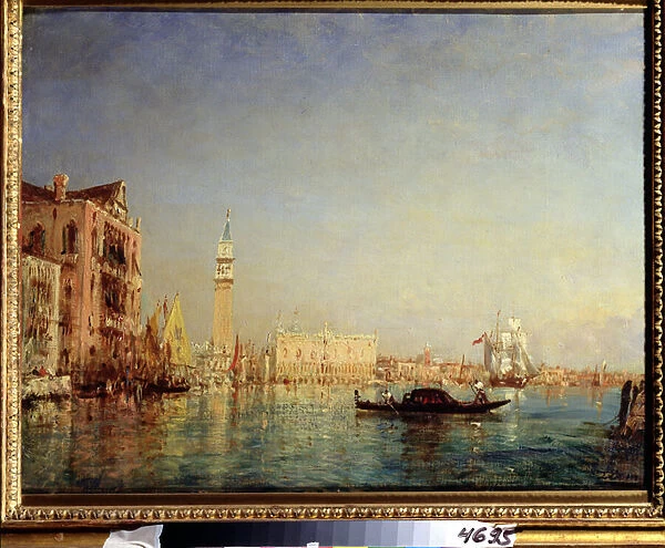 Venise (Venice). Peinture de Felix Francois George Ziem (1821-1911). Huile sur toile, 55 x 72 cm. Art francais du 19e siecle. Musee des Beaux Arts Pouchkine, Moscou